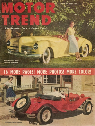 MOTOR TREND 1952 JAN - OLDS SUPER 88, MARTZ-HUDSON, CUNNINGHAM C2, LANCIA